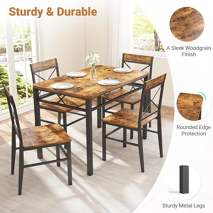 5-Piece Dining Table Set, Dining Table Set - Image 3