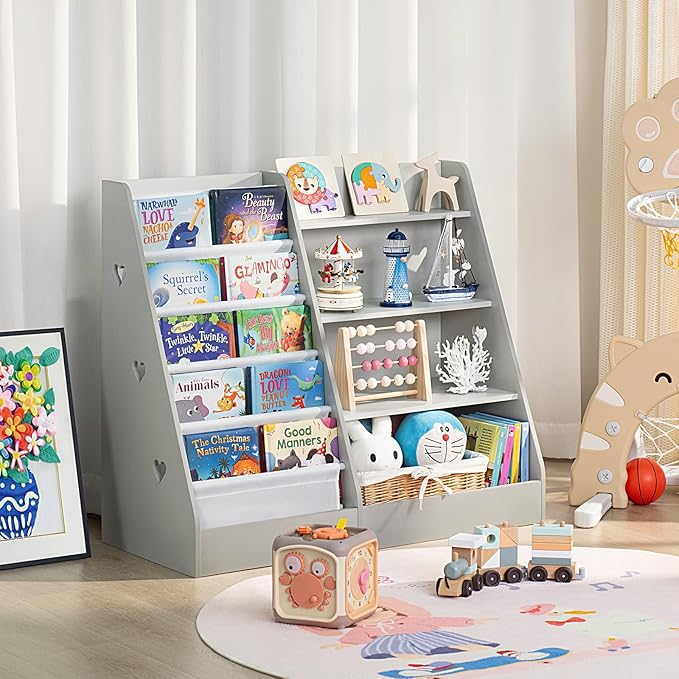 Lerliuo 4 Tier Kids Bookshelf and Storage Organizer, Five Layer Sling Children - Image 2