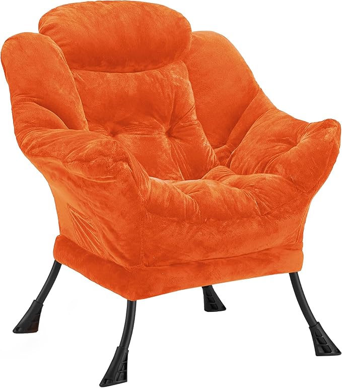 Fabric Lazy Chair for Adults, Oversized Upholstered Sofa Chair, Plush Comfy by Halituny