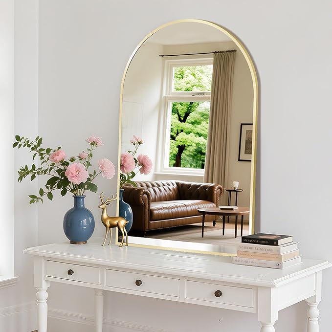 Arched Wall Mirror 24"X36", Modern Farmhouse Mirror Wall Mounted, Curved Arch - Image 5