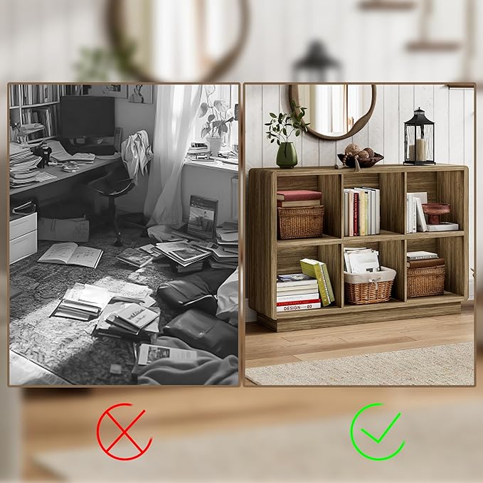 ChooChoo 6 Cube Storage Organizer, Wooden Bookcase - Image 8