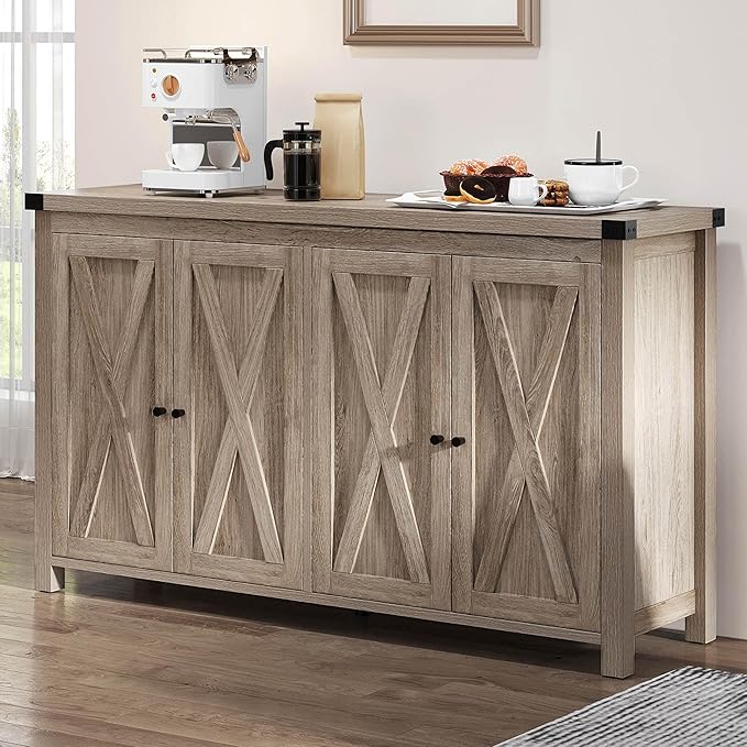 YITAHOME Buffet Cabinet with Storage, Wood Large Kitchen Storage Cabinet with by YITAHOME