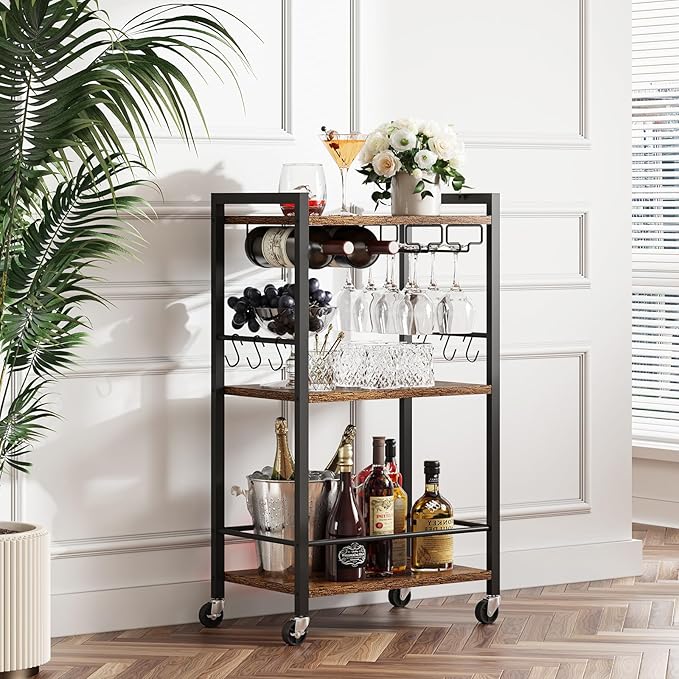 TUTOTAK Bar Cart, Home Bar Serving Cart by WelcometotheTUTOTAKHome