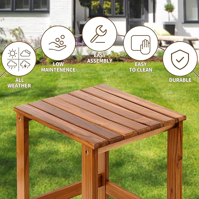 Utoplike Teak Outdoor Side Table - Image 6