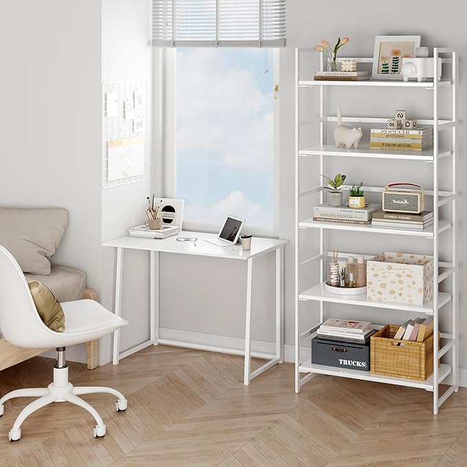 BHG Vintage Multifunctional Folding Bookshelf, No-Assembly Plant Stand Storage - Image 2