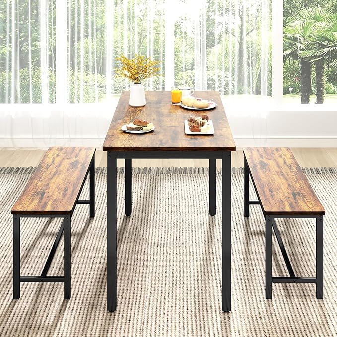 Rovibek 43" Dining Table Set for 4, Modern Space Saving Kitchen Breakfast Table - Image 6
