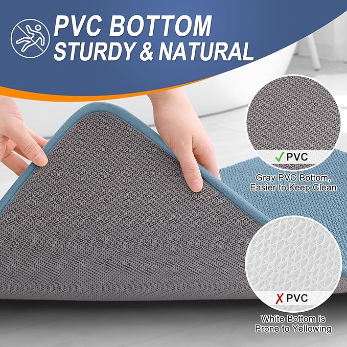 OLANLY Thick Memory Foam Bath Mat Rug 59x24, Extra Soft Absorbent Bathroom Rug - Image 4