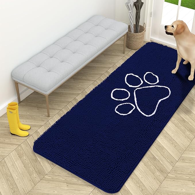 OLANLY Door Mat for Muddy Dog Paws 59x24, Ultra Absorbent Chenille Mud Doormat by OLANLY