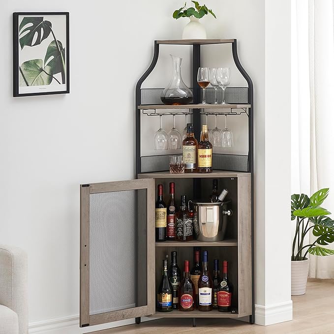 GarveeHome Corner Wine Cabinet - Image 8