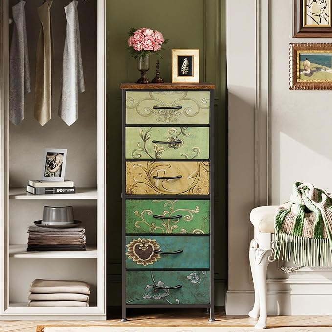 WLIVE Tall Dresser for Bedroom, 6 Drawer Dressers & Chests of Drawers, Fabric - Image 2