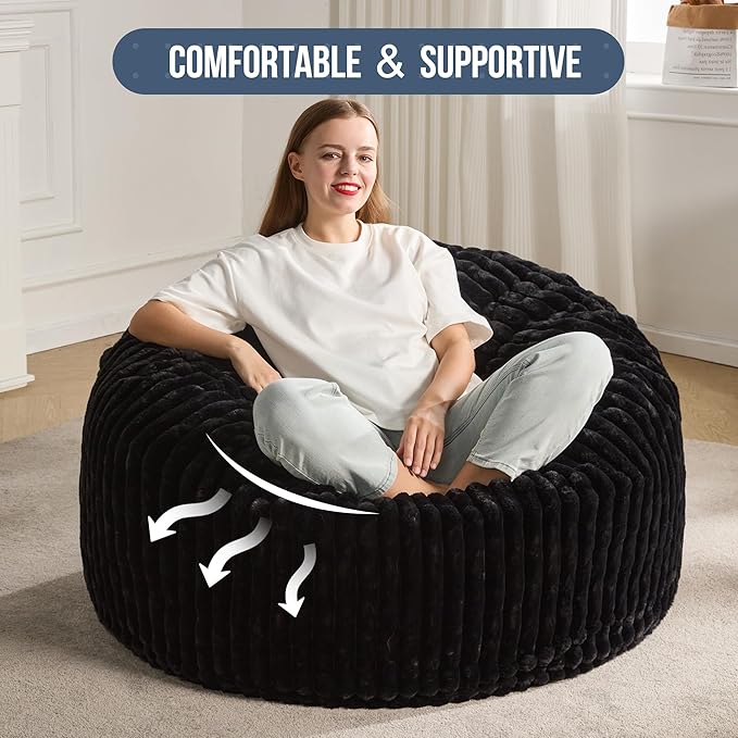 Hobestluk 4ft Bean Bag Chairs for Adults Large Beanbag Chair - Image 5