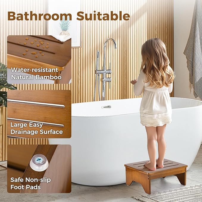StrongTek Bamboo Bed Step Stool - Image 3