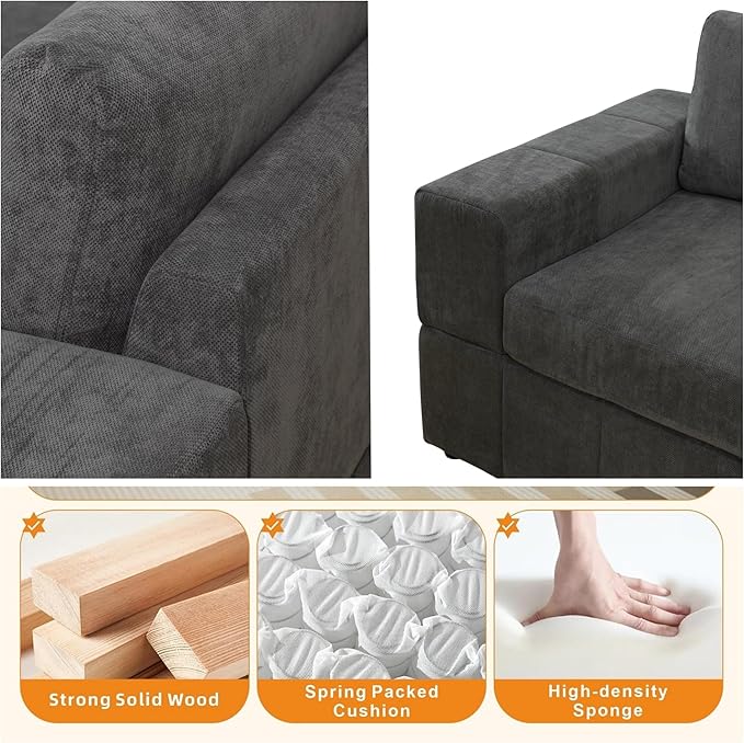 Sectional Couches for Living Room, L Shaped Modular Sectional Sofa - Image 4