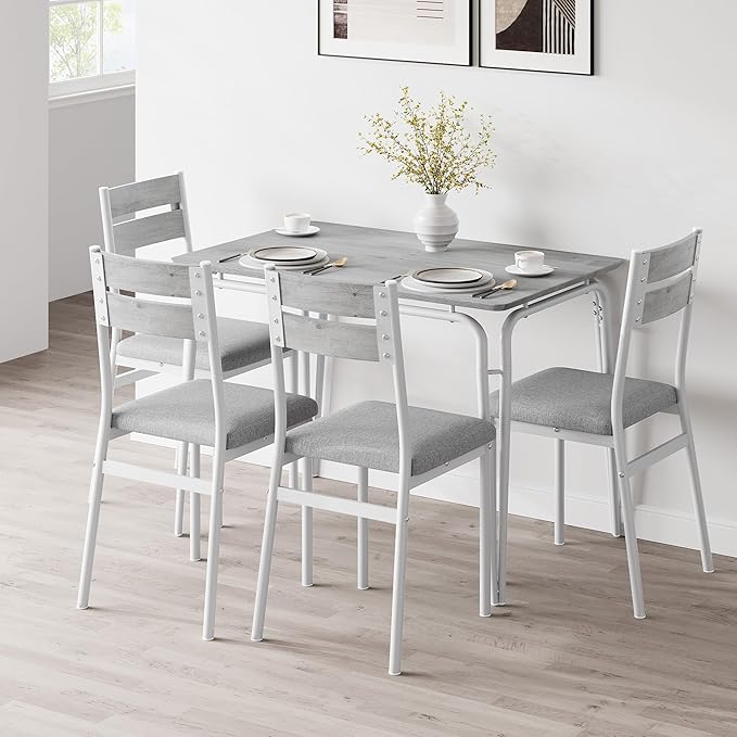 Dining Table for 4, Small Table and Chairs Set of 4, Square Dinette Set for 4 - Image 3