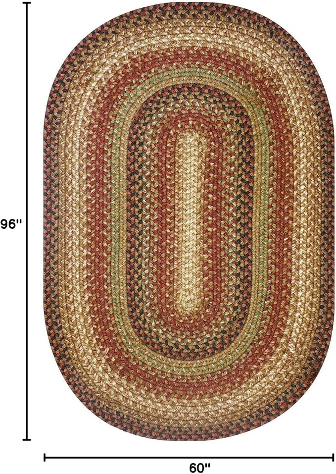 Homespice Gingerbread Jute Brown Braided Rugs 5x8' Oval - Image 2