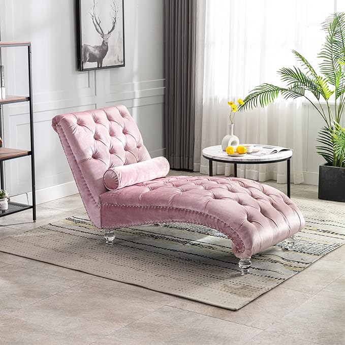 HomSof Modern Armless Velvet Chaise Lounge Indoor Chair by HomSof