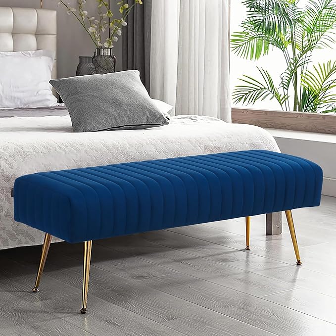 Furniliving Bedroom Bench Velvet Ottoman Bench by FurnilivingFurnitureforHome