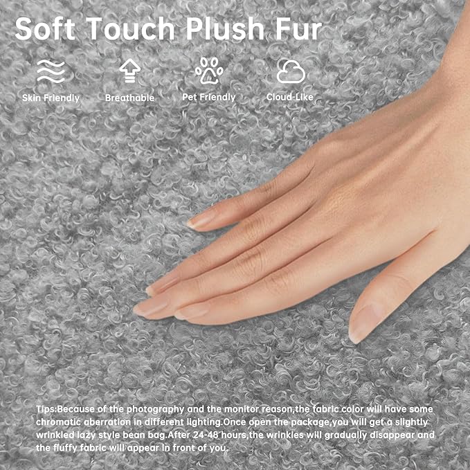 Bean Bag Chairs for Adults, BeanBag Reading Chair Memory Foam Couch 3-Seater - Image 3