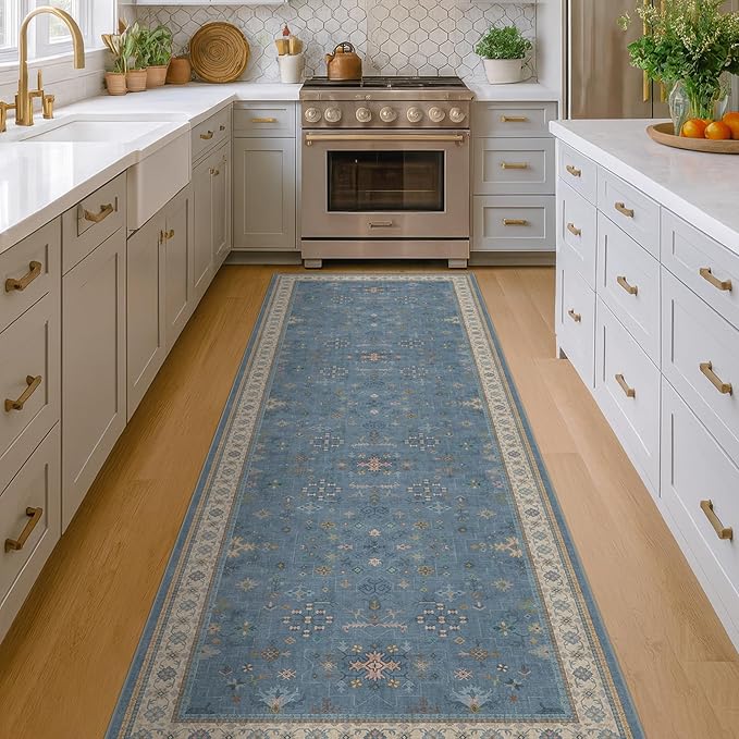 Blue Boho 2'6''x8' Wide Hallway Runner Rug - Image 8