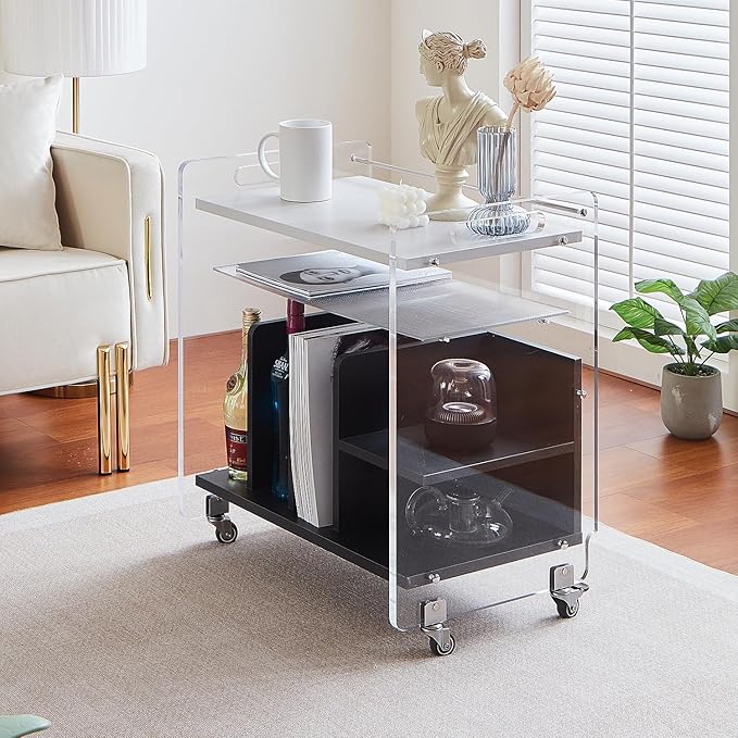 Acrylic Record Player Stand，Vinyl Storage Holder Cabinet - Image 6