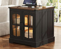 ChooChoo Rustic End Table, Square Bedside Table by ChooChoo