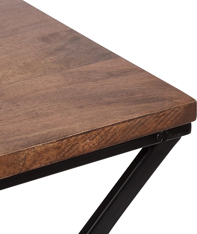 Kate and Laurel Laraway Modern Side Table, Rustic Brown and Black, Metal - Image 7