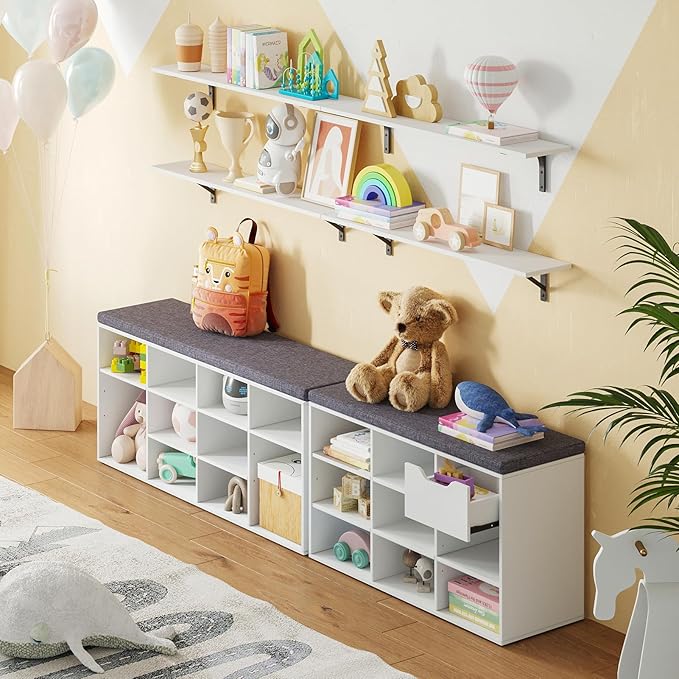 DINZI LVJ Shoe Bench, Entryway Storage Bench - Image 7