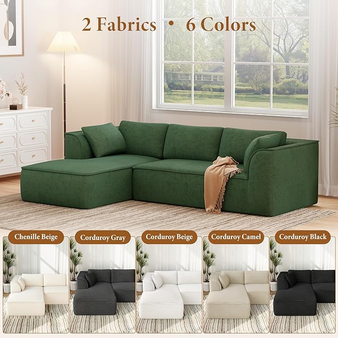 Vesgantti 106" Cloud Couch Sectional Modular Sofa, Deep Seat Comfy Cloud Couch - Image 6