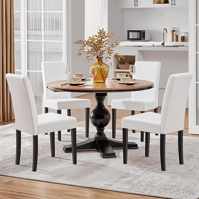 Yaheetech Dining Chairs Set of 4 PU Leather Upholstered Parsons Dining Chairs - Image 10
