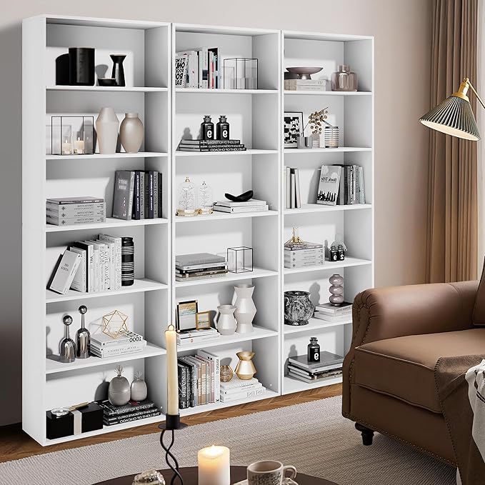 71" Tall Bookcase, 6-Tier Open Display Storage Shelves, Floor Standing Large - Image 8
