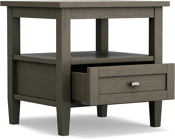 SIMPLIHOME Warm Shaker SOLID WOOD 20 inch Wide Rectangle Transitional End Side - Image 3