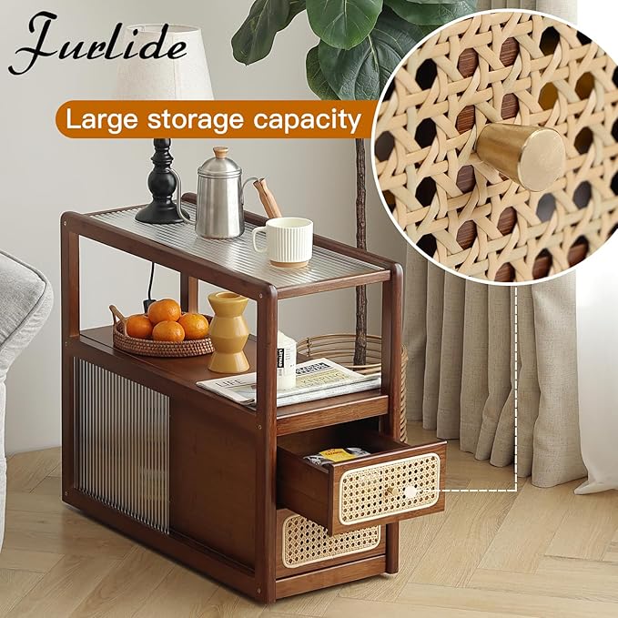 Rattan Nightstand Side Table - Image 6