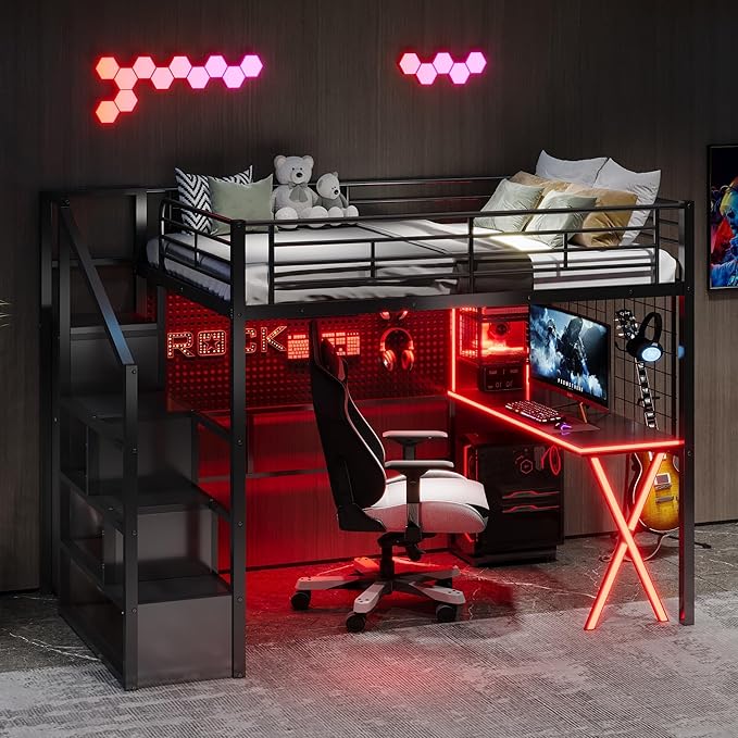 Merax Full Size Metal Loft Bed - Image 4