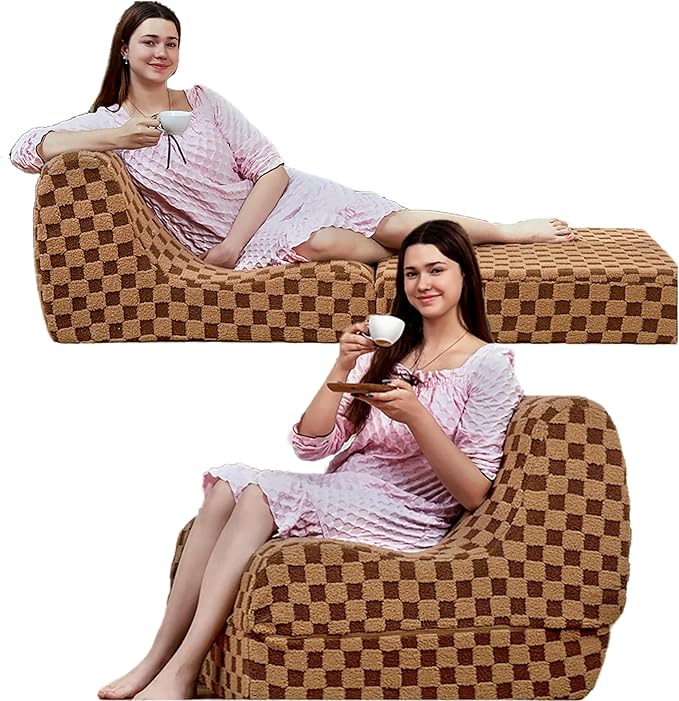 Bean Bag Chair for Adults, Folding Sofa Bed, Convertible Sleeper Lounge Chair by SnugSofeeFoamSofa