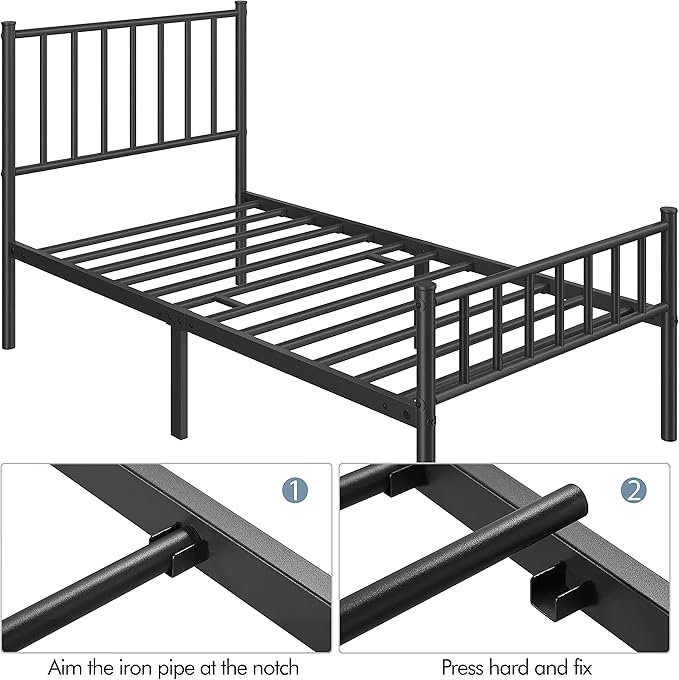 Yaheetech Twin Bed Frame Metal Platform Bed Frame Mattress Foundation - Image 8