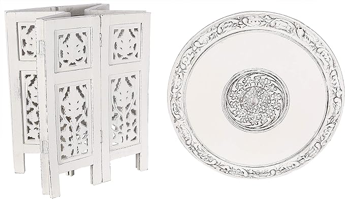 The Wooden Town Handcrafted White Wood End Table - Image 5