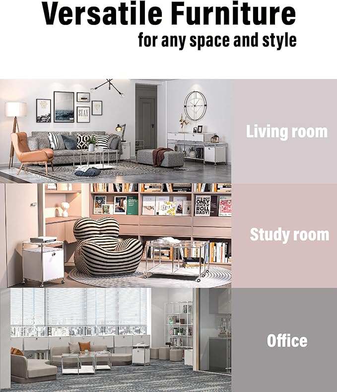 Matte Coffee Table with Open Storage, Square Tempered Glass Storage Rolling - Image 6