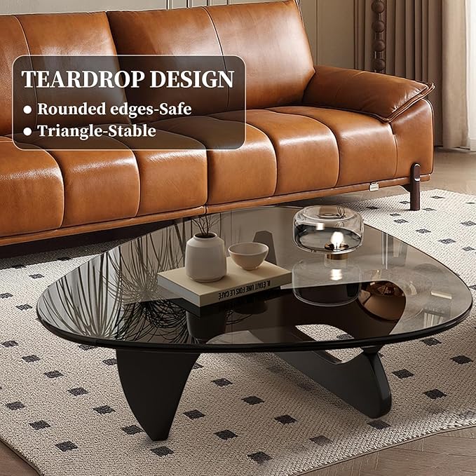 Modern Glass Coffee Table for Living Room, Mid Century Small Coffee Tables - Image 5