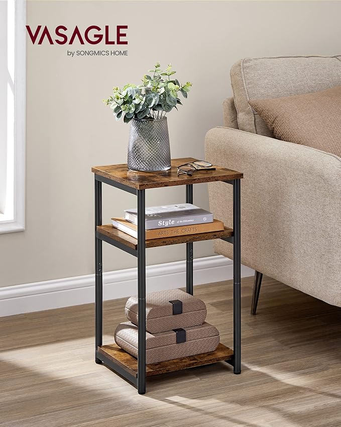 VASAGLE Side Table, Small End Table, Tall Nightstand - Image 2