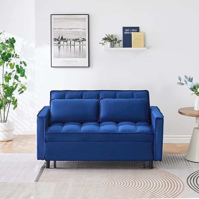 Ball & Cast 55" Convertible Sofa Bed, 3 in 1 Sleeper Sofa W/Pull-Out Bed by BallCast