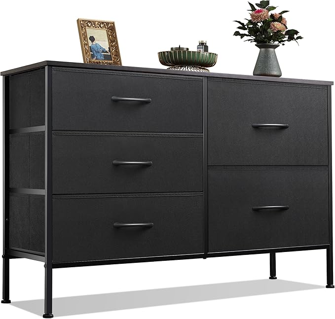 WLIVE Dresser for Bedroom with 5 Drawers, Wide Bedroom Dressers with Drawer by WLIVE
