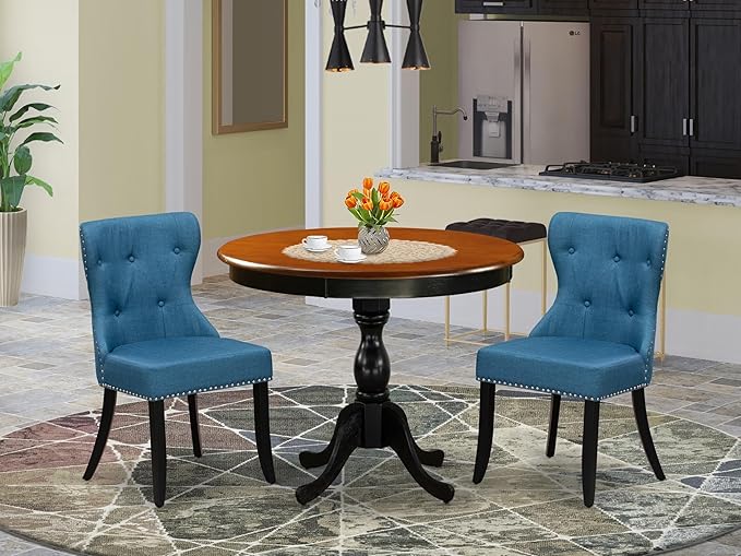 East West Furniture AMSI3-BCH-21 3 Piece Dinette Set - Image 2