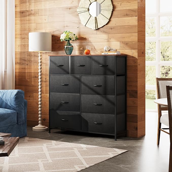 WLIVE 9 Drawer Dresser, Fabric Storage Tower - Image 8