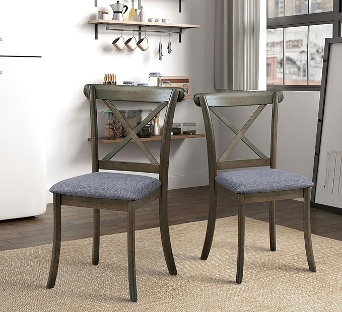 Wooden Dining Chairs Set of 2, Kitchen Chairs Upholstered Dining Chair by Unknown