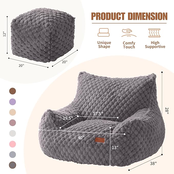 Gaming Chair Comfy Bean Bag Couch Sofa Chair - Image 2