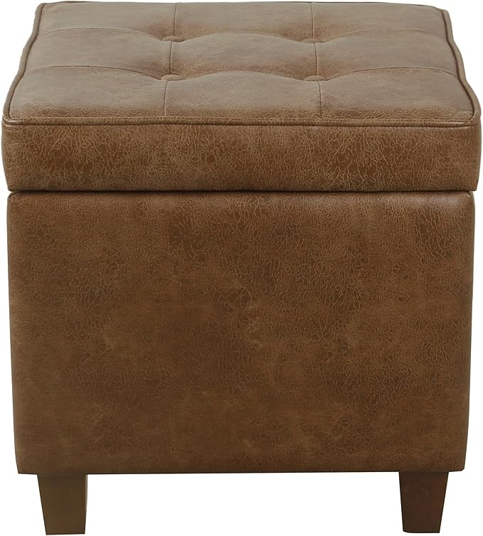 HomePop Square Tufted Storage Ottoman - Image 12