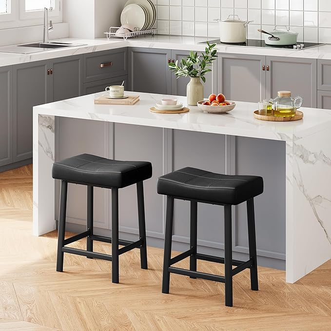 GarveeHome Counter Height Bar Stools Set of 2, 24 Inch Barstools - Image 2