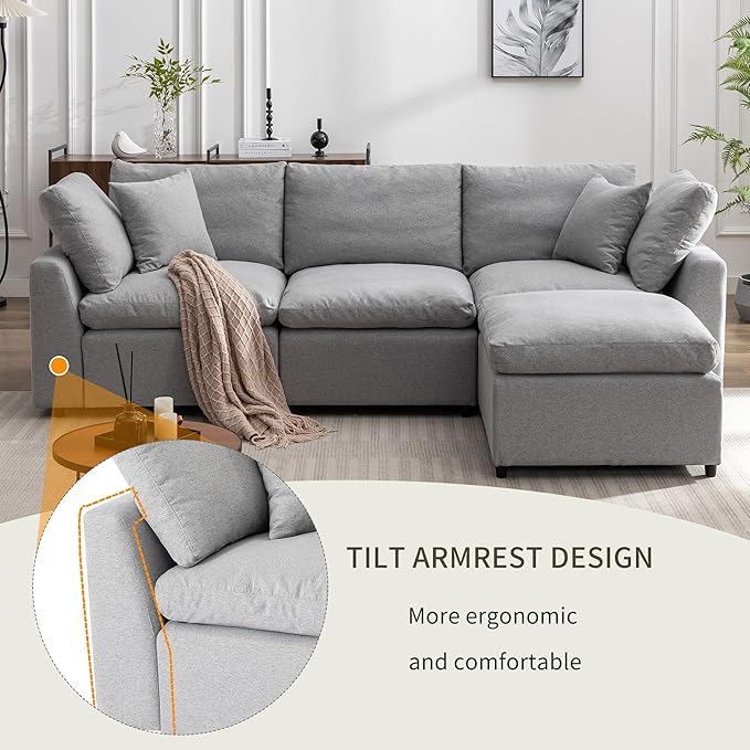 104.3 Inch L-Shaped Modular Sectional Sofa - Image 4