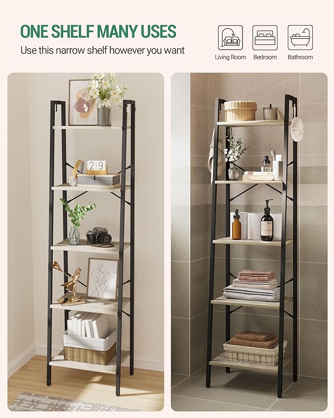 Ladder Shelf, Bookshelf Bookcase, Freestanding Corner Storage Shelve - Image 4