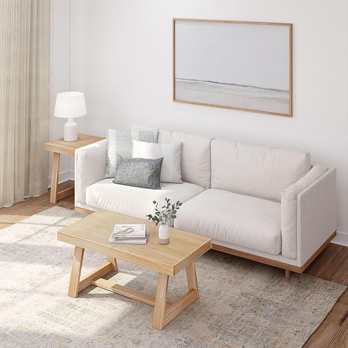 Plank+Beam Classic Rectangular Coffee Table, 40 Inch Farmhouse Coffee Table - Image 6